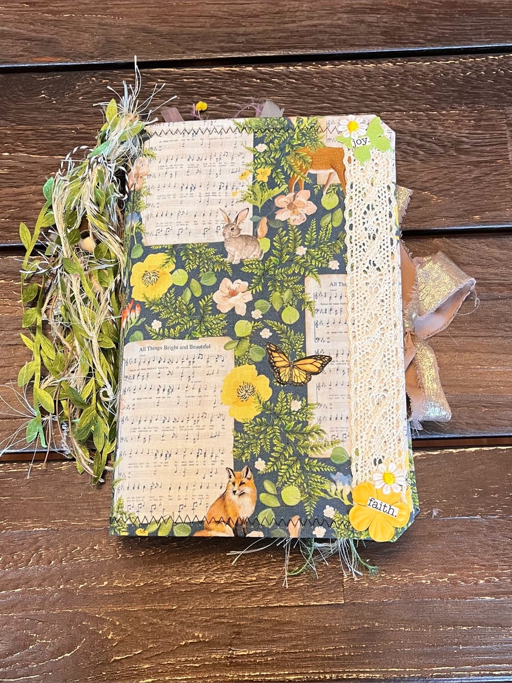 Junk Journal Nature Music Christian Faith Based Softcover Decorated 3 Sig